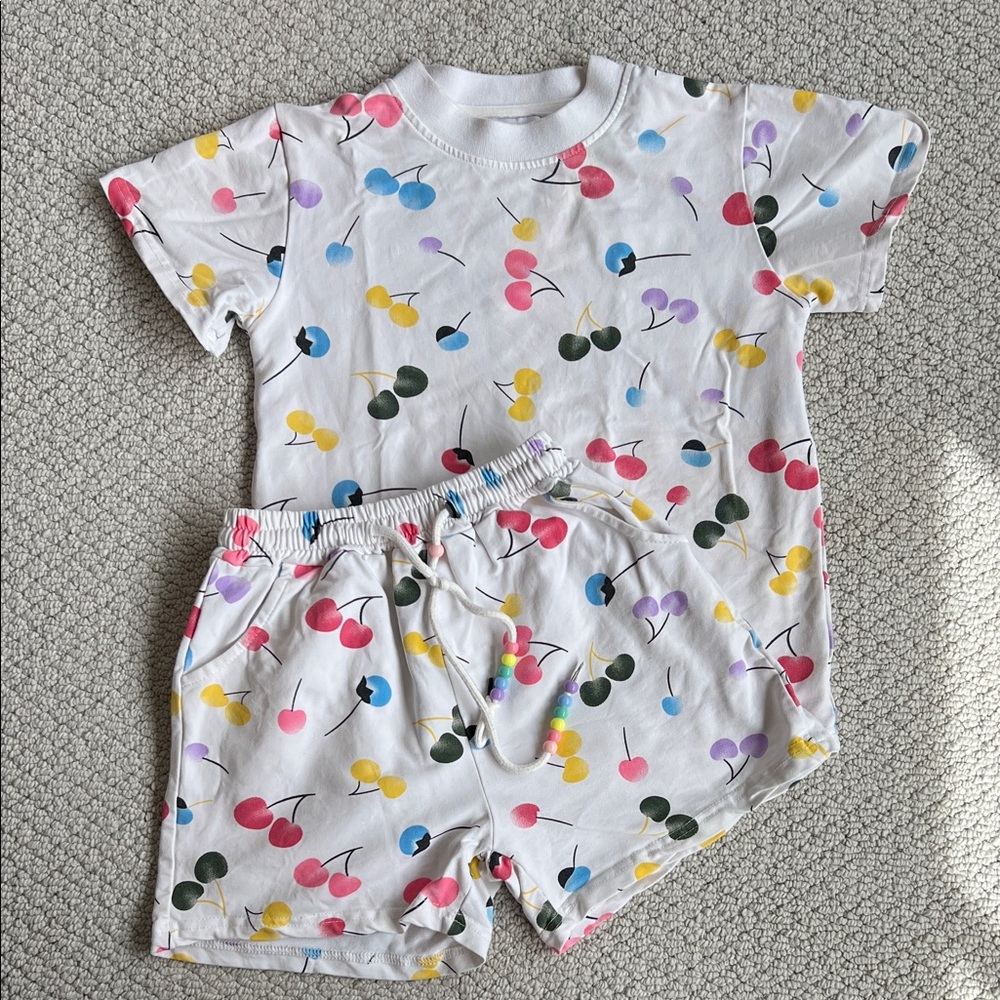 Lola and the Boys White Cherry-Print Set size 8